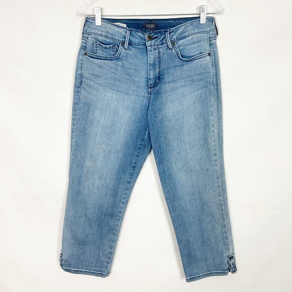 NYDJ High Rise Denim Capri Size 8 Lift Tuck Techonology - Picture 1 of 11